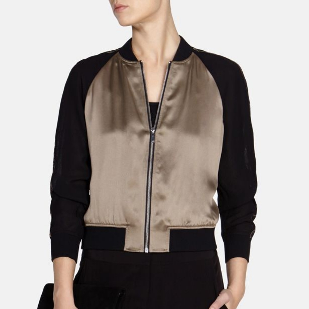 Karen Millen Silk Bomber Jacket